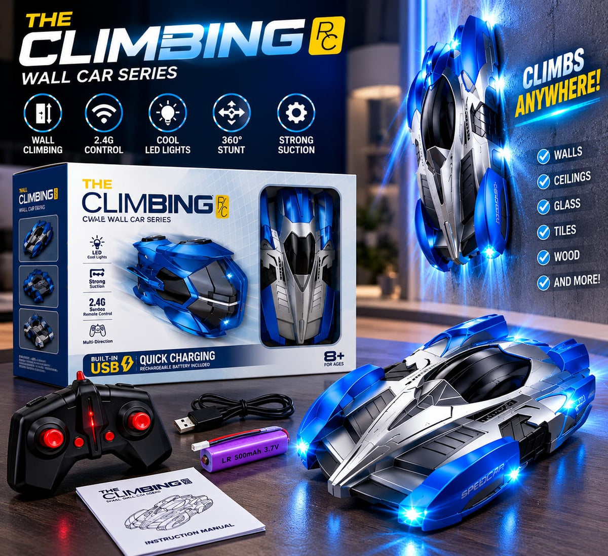 Wall Climbing Remote Control Car